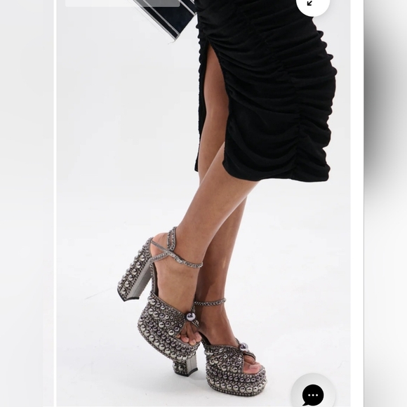 AZALEA WANG ASTRELLA HEMATITE EMBELLISHED SANDAL.  SIZE  10 - Picture 9 of 10